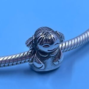 Authentic Pandora girl charm retired sterling silver daughter, niece, sister